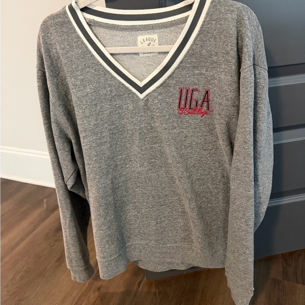 League Gray V-Neck Sweater